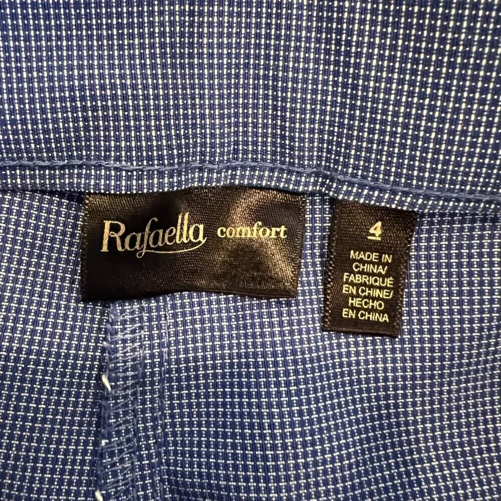 NWT Rafaella Blue Pull On Stretch Capri Pants, Size 4